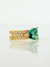 Piercing fake cravejado com zircônia e pedra verde de coração banhado a ouro 18k - comprar online