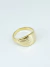  Anel minimalista com design de linhas banhado a ouro 18k antialérgico
