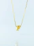 Colar dourado com pingente de letra única F banhado a ouro 18k antialérgico