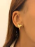 Brinco coração com microzirconias banhado a ouro18k
