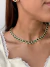 Conjunto choker de corações verdes das blogueiras banhado a ouro18k - loja online