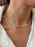 Colar Choker fio faca com zircônias geométricas cristal banhado a ouro18k - comprar online
