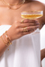 Pulseira de elos corrente grossa banhada a ouro 18k