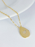 Colar gota com coração cravejado de zircônias banhado a ouro 18k