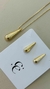 Conjunto de brinco e colar gota lisa banhado a ouro18k na internet