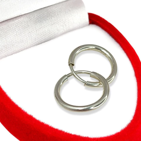 Argollas 13mm Plata 925 Cubanitas