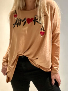 Imagen de MLA37 Remeron de modal beige subido cartas