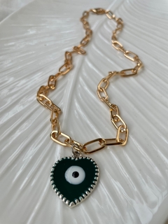 C014 collar cuadruple en tonos de verdes y rosas - comprar online