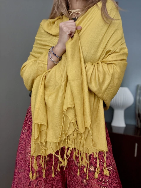 PAS50 Pashmina de algodón de india color maíz