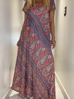 V163 Vestido de seda de india con tiras en la espalda para regular el escote en v