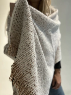BL5 Bufandon de lana beiges melange - comprar online