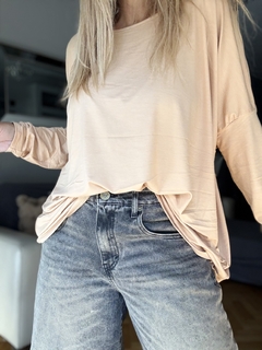 MSL02B Remeron de modal mangas largas color beige - Tu Guiseppa