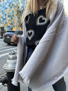 BL4 bufandon de lana en gris melange - comprar online