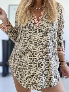 C680 Camisola de algodón de india estampado