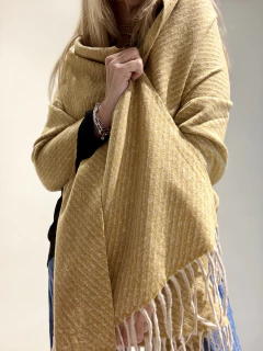 MBL20 bufandon de lana melange con amarillo - comprar online