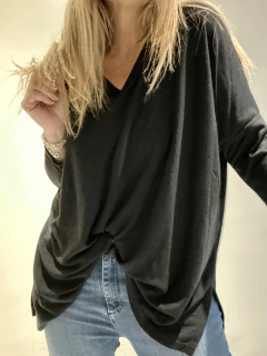 SWF1G Maxi sweaters de lanilla color negro - comprar online