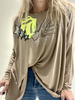 MLA64 Remeron de modal habano mangas largas dance - comprar online