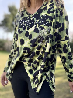GA20 Remeron de modal gamuzado animal print brutal - comprar online