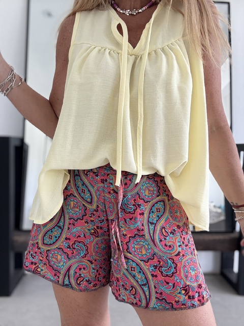 Short de seda de india estampado