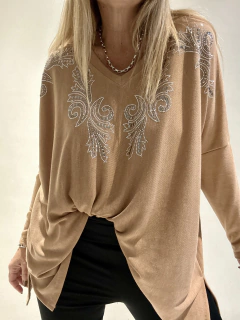 SWA7 Maxi sweaters con mini strasses peltre - Tu Guiseppa