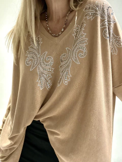 SWA7 Maxi sweaters con mini strasses peltre - comprar online