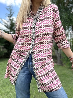 CA654 Camisa de algodón de india estampada
