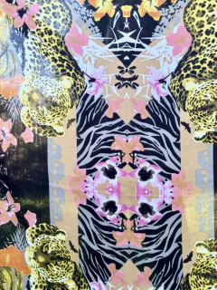PAS121C Maxi pañuelo cuadrado de algodón de india estampada con tigres