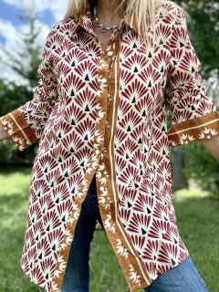 CA654 Camisa de algodón de india estampada - tienda online