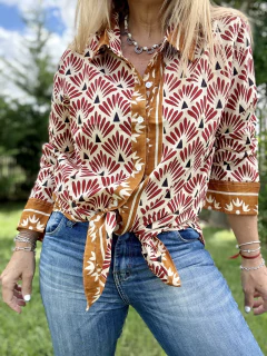 CA654 Camisa de algodón de india estampada