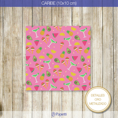 Papel Estampado C/ Stamping - Caribe - 10x10 en 90g