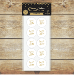 Sticker Cierra Sobre - Save the Date - Oro en internet