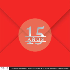 Sticker Cierra Sobre - 15 Años - Plata