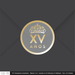 Sticker Cierra Sobre - XV Años - Oro