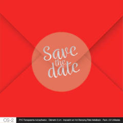 Sticker Cierra Sobre - Save the Date - Plata