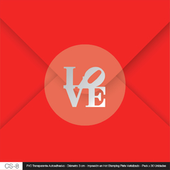 Sticker Cierra Sobre - LOVE - Plata