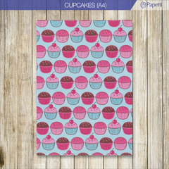 Papel Estampado - Cupcakes - A4 en 90g x 20 u