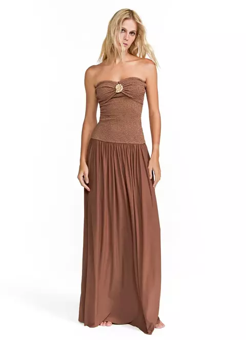 VESTIDO THANIA MARROM