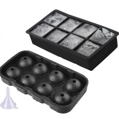 Combo cubetera de silicona 8 esferas + 8 cubos