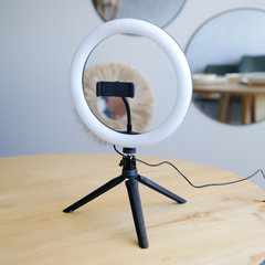 Aro De Luz Led 26 Cm Con Trípode de Mesa 19cm Ionify AuraMobile 10 - Ionify | Tienda oficial