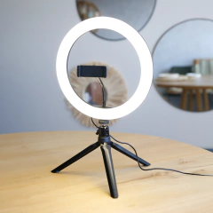 Aro De Luz Led 26 Cm Con Trípode de Mesa 19cm Ionify AuraMobile 10 - comprar online