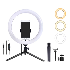 Aro De Luz Led 26 Cm Con Trípode de Mesa 19cm Ionify AuraMobile 10