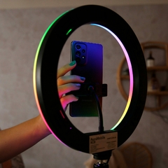 Aro De Luz Led 26 Cm Con Trípode 2 Metros Ionify AuraMobile 10 RGB - tienda online