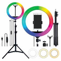 Aro De Luz Led 26 Cm Con Trípode 2 Metros Ionify AuraMobile 10 RGB