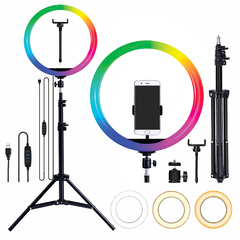 Aro De Luz Led 30 Cm Con Trípode 2 Metros Ionify AuraMobile 12 RGB