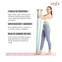 Set Kit 3 Super Bandas de Resistencia Ionify Stretch XL Fabric en internet