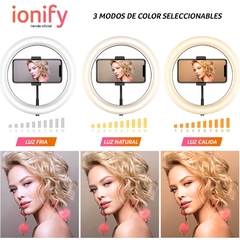 Aro De Luz Led 26 Cm Con Trípode 2 Metros Ionify AuraMobile 10 en internet