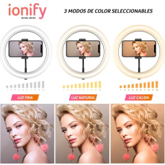 Aro De Luz Led 26 Cm Con Trípode 2 Metros Ionify AuraMobile 10 en internet