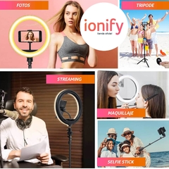 Aro De Luz Led 26 Cm Con Trípode 2 Metros Ionify AuraMobile 10