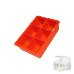 Cubetera de silicona para 6 cubos de hielo de 5cm