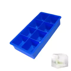 Cubetera de silicona para 8 cubos de hielo de 5cm